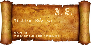 Mittler Réka névjegykártya